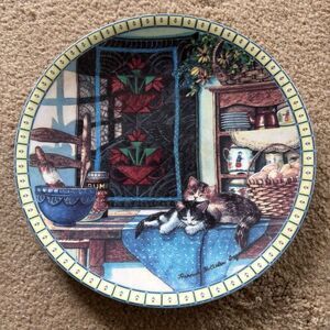 Knowles Lazy Mornings Cosy Country Corners Kitty Cats 8.5” Collector Plate